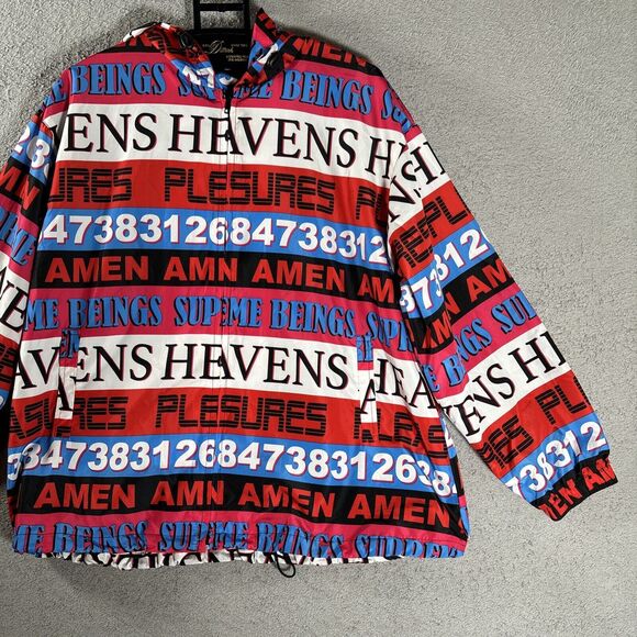 Forever 21 Windbreaker Size M All Over Print Colorful AOP Pleasure Heavens - Picture 3 of 11